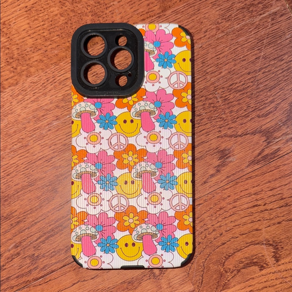Colorful Floral and Peace Sign Phone Case
